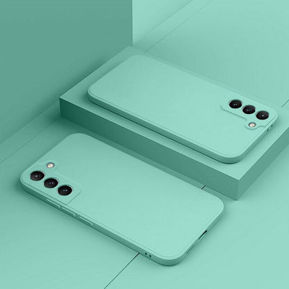 Silicone Phone Case with Microfiber Lining for Samsung Galaxy S22-S26 | Shock-Absorbing Protective Cover with Raised Edges