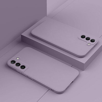 Silicone Phone Case with Microfiber Lining for Samsung Galaxy S22-S26 | Shock-Absorbing Protective Cover with Raised Edges