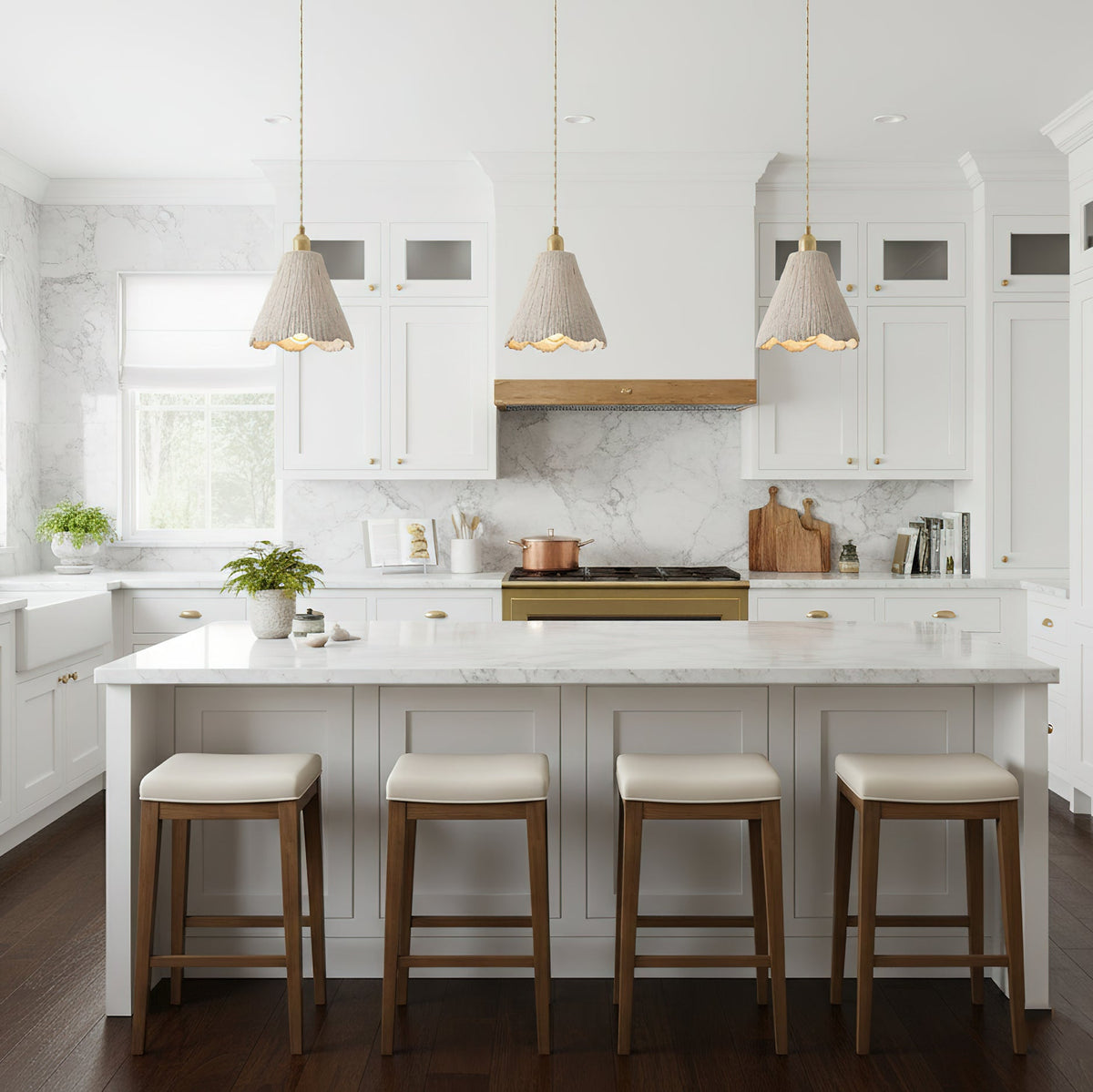 Industrial Concrete Hanging Light Fixture with Adjustable Cord for Kitchen Island Breakfast Bar Dining Area Counter Modern Gray Cement Suspe
