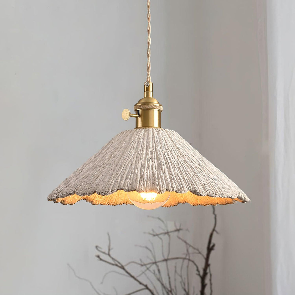 Industrial Concrete Hanging Light Fixture with Adjustable Cord for Kitchen Island Breakfast Bar Dining Area Counter Modern Gray Cement Suspe