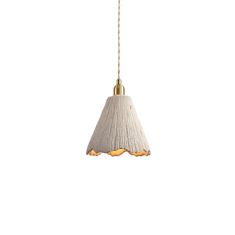 Industrial Concrete Hanging Light Fixture with Adjustable Cord for Kitchen Island Breakfast Bar Dining Area Counter Modern Gray Cement Suspe