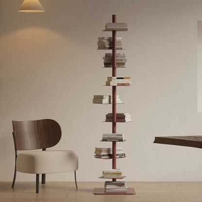 Mid-Century Bookshelf | 9-Tier Carbon Steel Display Rack for Stylish Storage