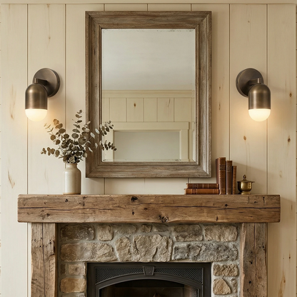 Mid-Century Modern Brass Capsule Wall Sconce – Dimmable Wall Light in Antique Bronze for Elegant Spaces