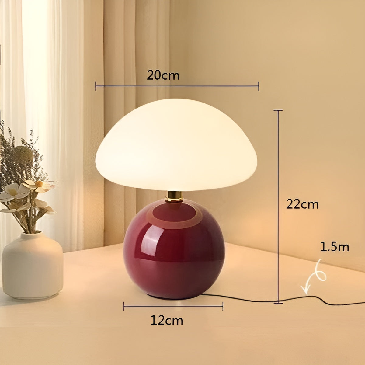 Mid Century Modern Table Lamp, Small Table Lamp with Warm Ambient Light, USB Bedside Lamp for Nightstand and Desk