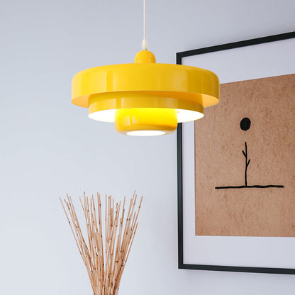 Round Metal Pendant Light 14-Inch Industrial Farmhouse Ceiling Fixture for Kitchen Island Dining Room Bedroom E26 Socket Green Orange