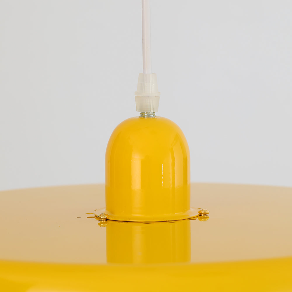 Round Metal Pendant Light 14-Inch Industrial Farmhouse Ceiling Fixture for Kitchen Island Dining Room Bedroom E26 Socket Green Orange