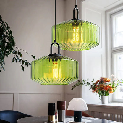 Handblown Glass Pendant Light Fixture 11 Inch Diameter for Kitchen Dining Room Hallway Living Room Bedroom LED Ceiling Light