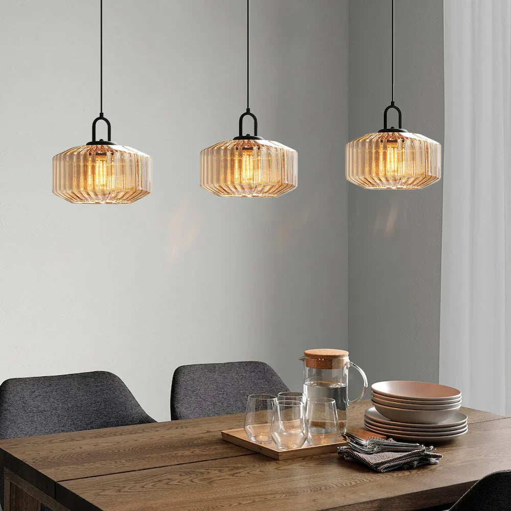 Handblown Glass Pendant Light Fixture 11 Inch Diameter for Kitchen Dining Room Hallway Living Room Bedroom LED Ceiling Light