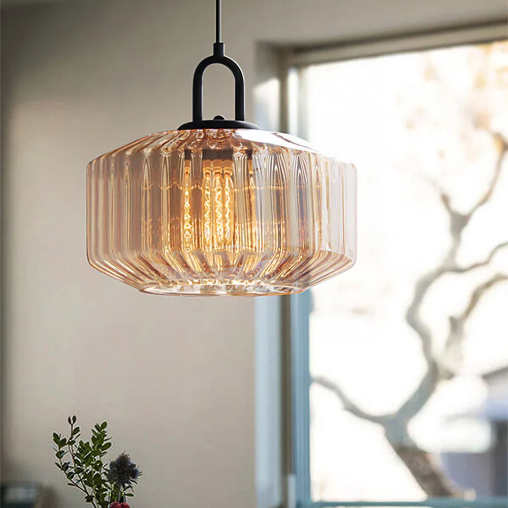 Handblown Glass Pendant Light Fixture 11 Inch Diameter for Kitchen Dining Room Hallway Living Room Bedroom LED Ceiling Light