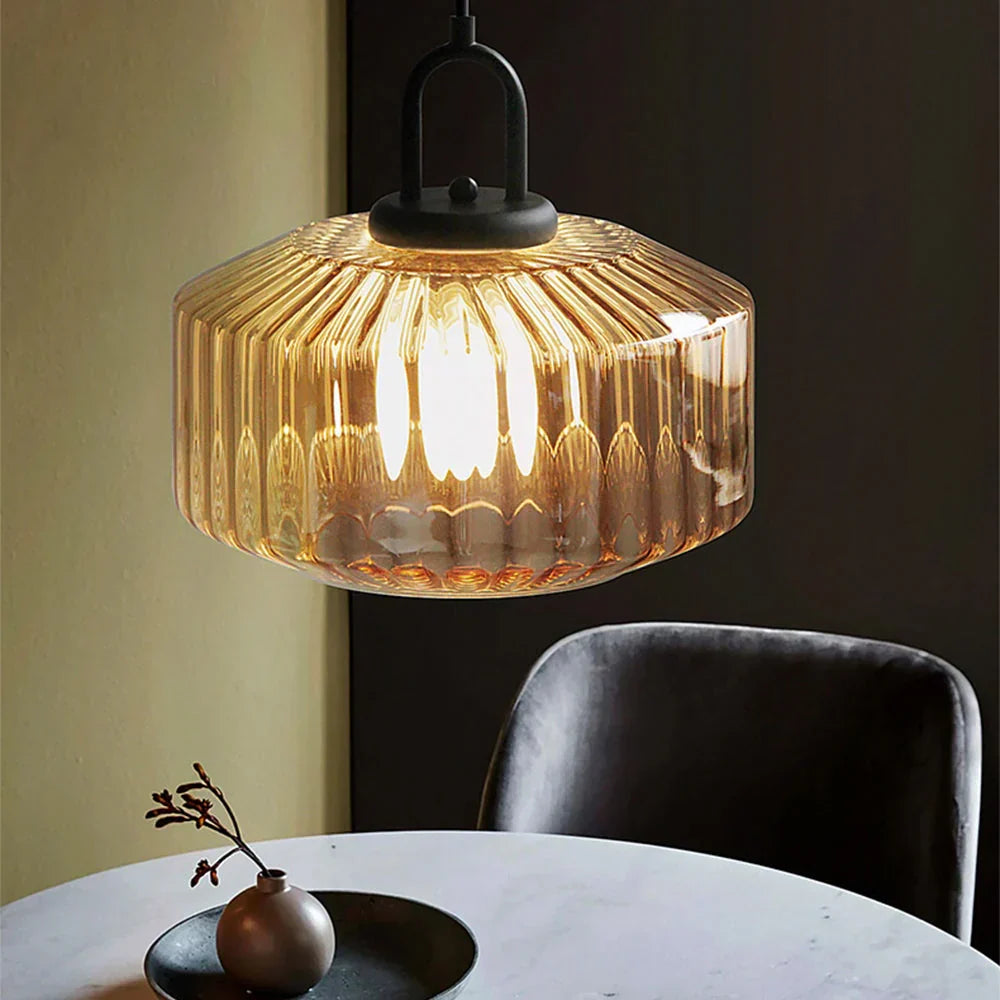 Handblown Glass Pendant Light Fixture 11 Inch Diameter for Kitchen Dining Room Hallway Living Room Bedroom LED Ceiling Light