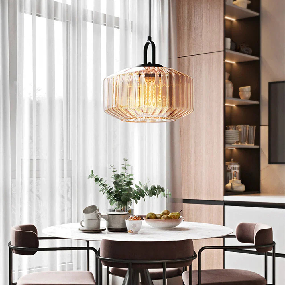 Handblown Glass Pendant Light Fixture 11 Inch Diameter for Kitchen Dining Room Hallway Living Room Bedroom LED Ceiling Light