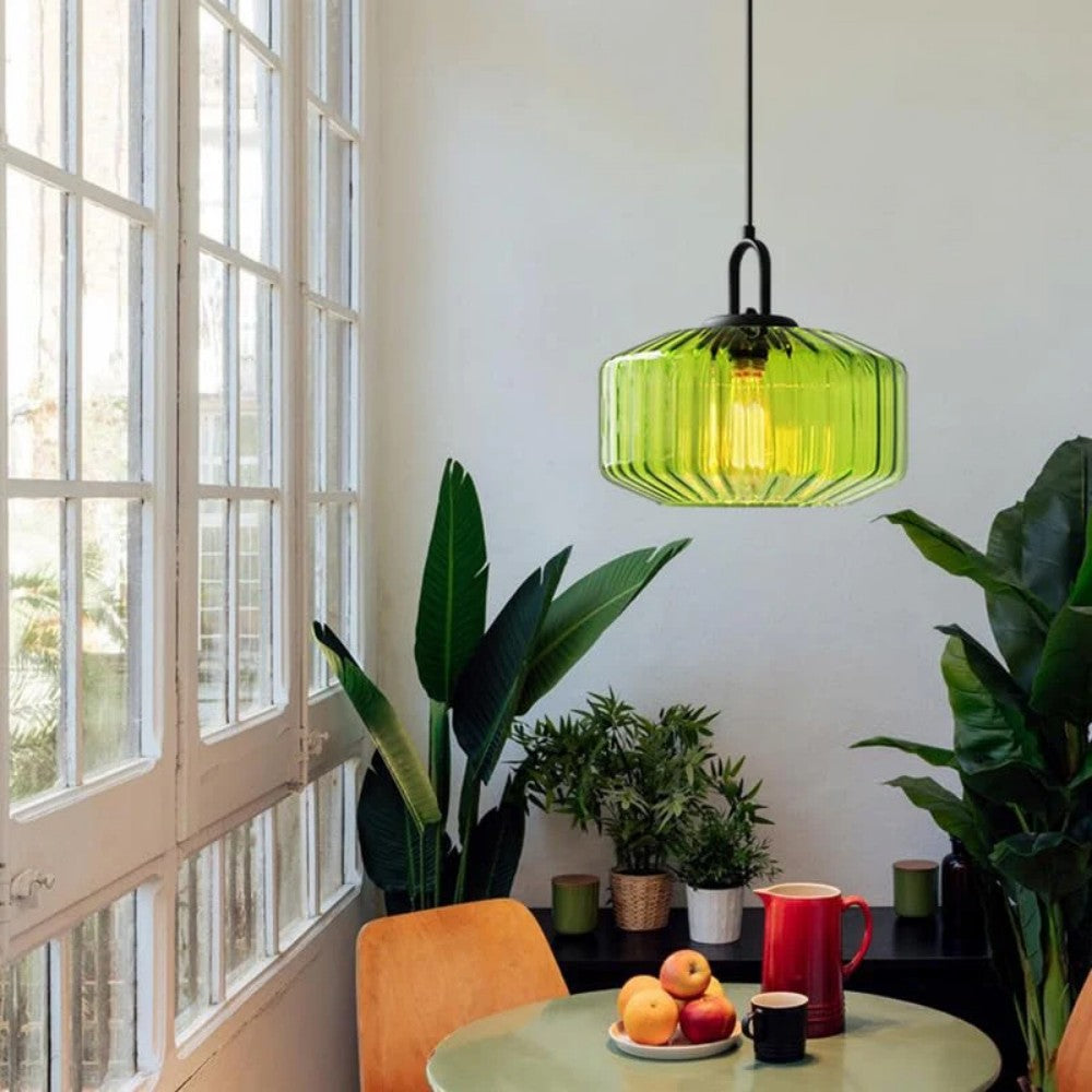 Handblown Glass Pendant Light Fixture 11 Inch Diameter for Kitchen Dining Room Hallway Living Room Bedroom LED Ceiling Light