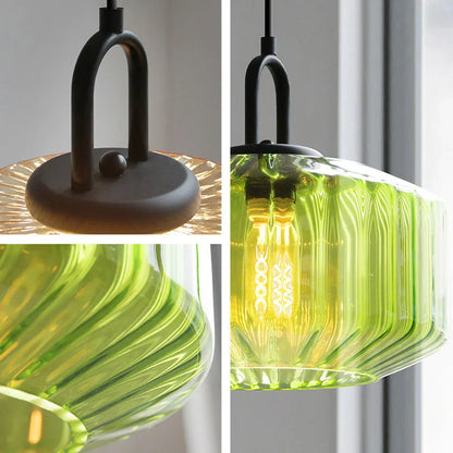Handblown Glass Pendant Light Fixture 11 Inch Diameter for Kitchen Dining Room Hallway Living Room Bedroom LED Ceiling Light