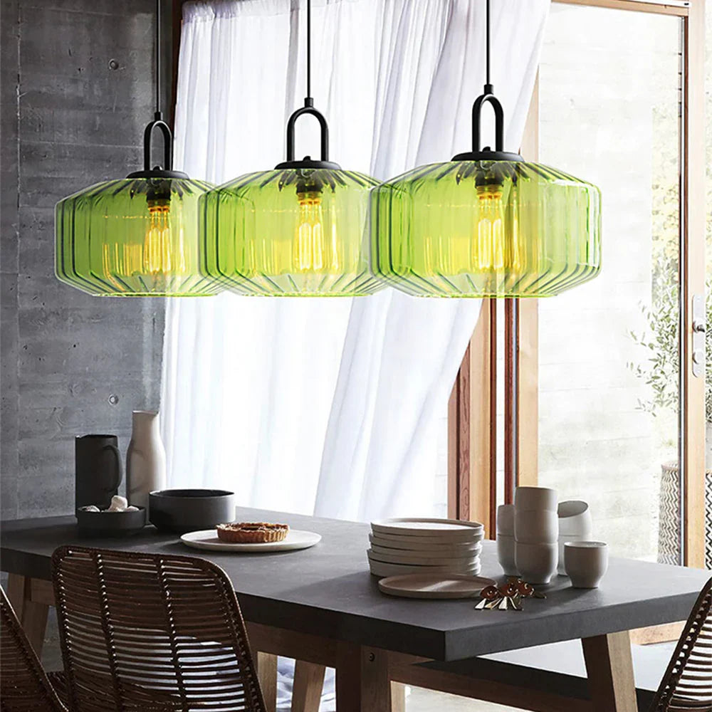 Handblown Glass Pendant Light Fixture 11 Inch Diameter for Kitchen Dining Room Hallway Living Room Bedroom LED Ceiling Light