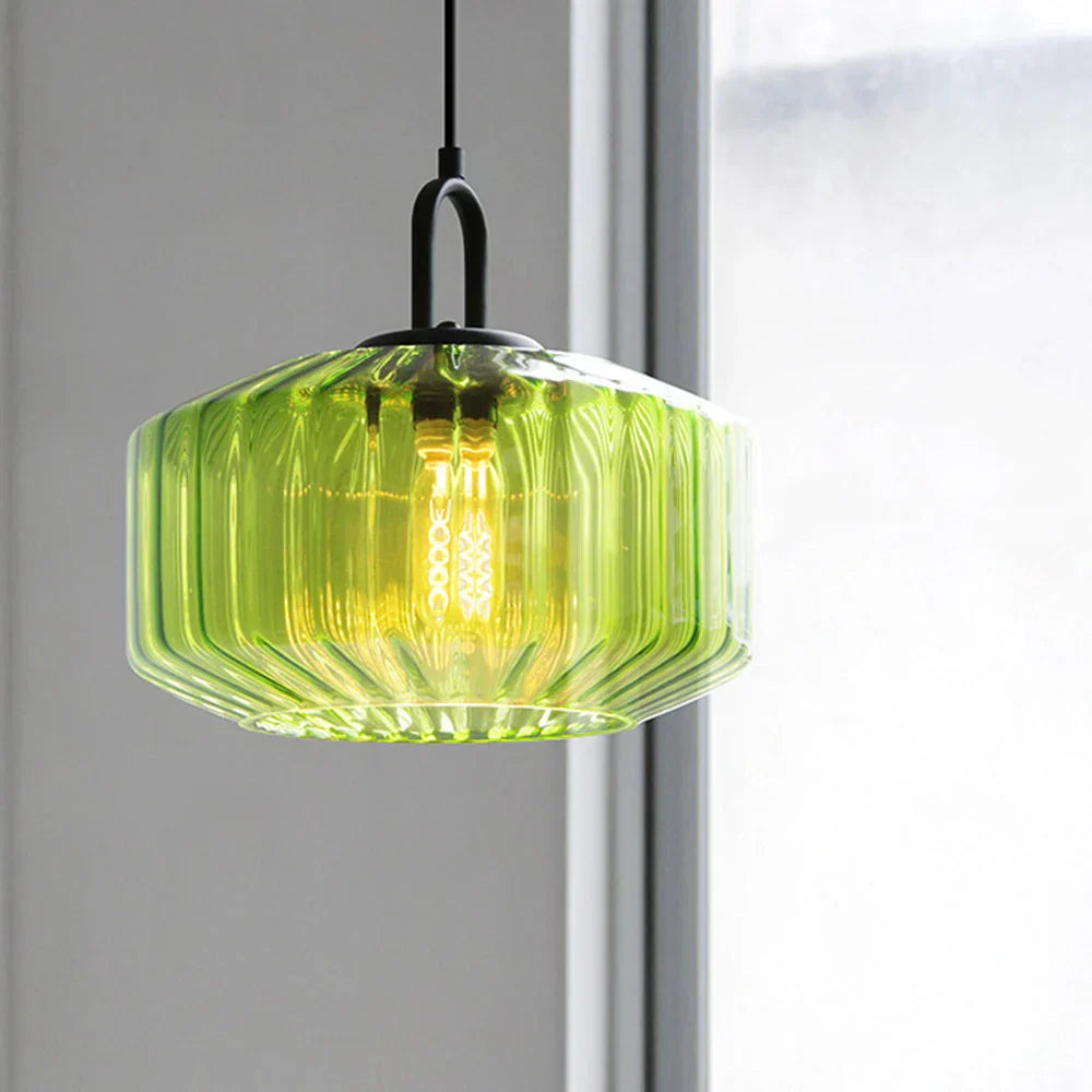 Handblown Glass Pendant Light Fixture 11 Inch Diameter for Kitchen Dining Room Hallway Living Room Bedroom LED Ceiling Light