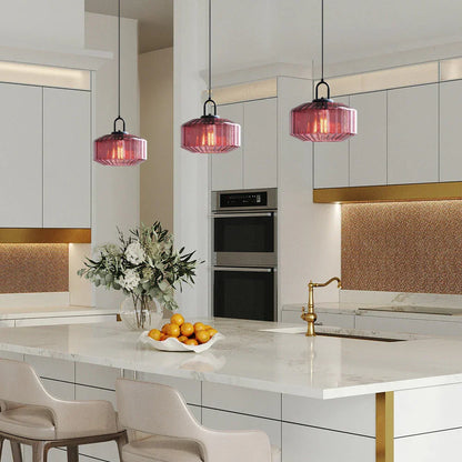 Handblown Glass Pendant Light Fixture 11 Inch Diameter for Kitchen Dining Room Hallway Living Room Bedroom LED Ceiling Light
