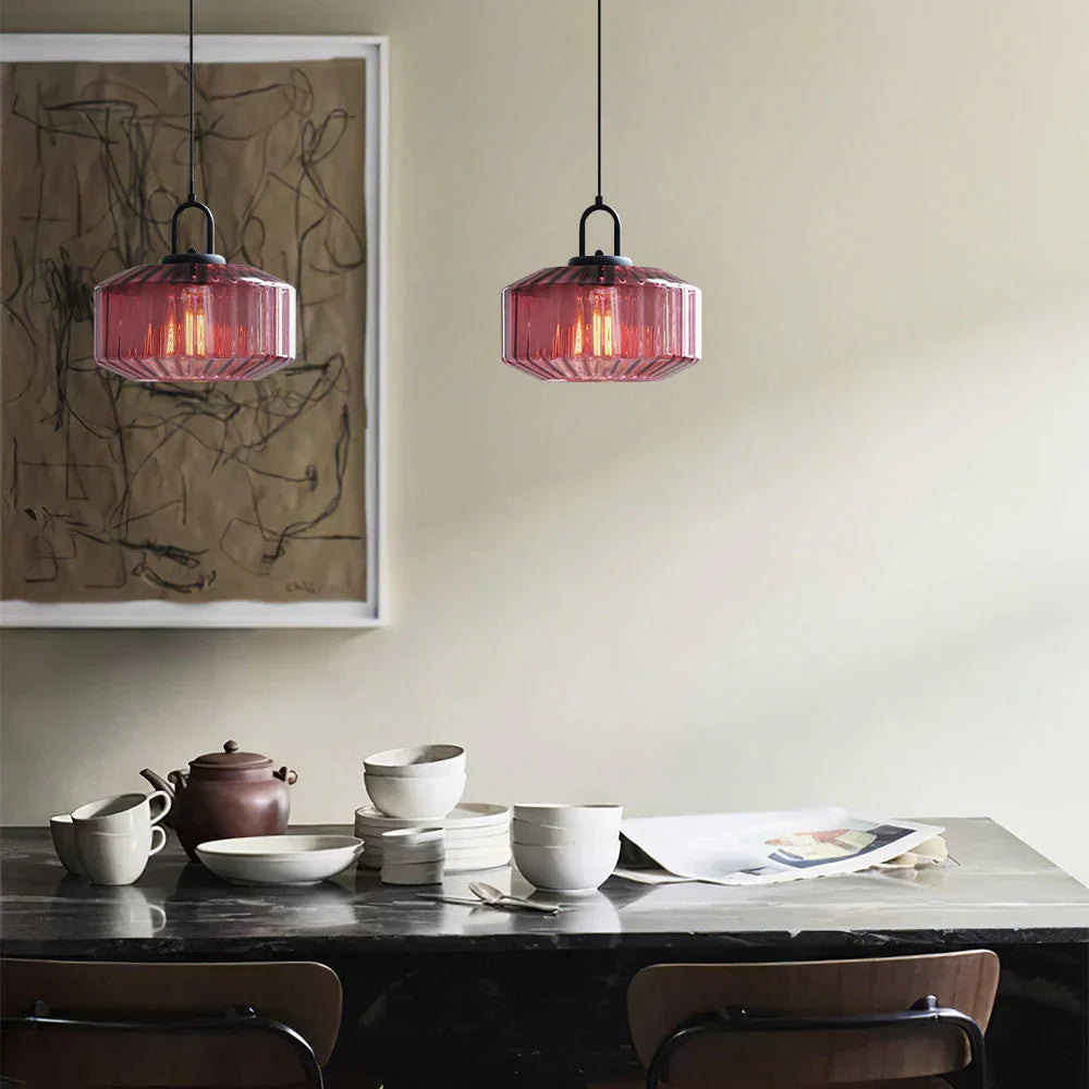 Handblown Glass Pendant Light Fixture 11 Inch Diameter for Kitchen Dining Room Hallway Living Room Bedroom LED Ceiling Light