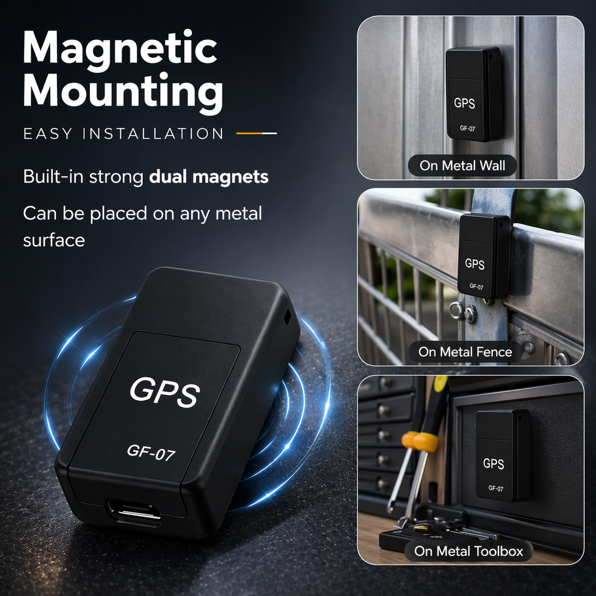 Compact Magnetic Real-Time GPS Tracker (90-Hour Standby)