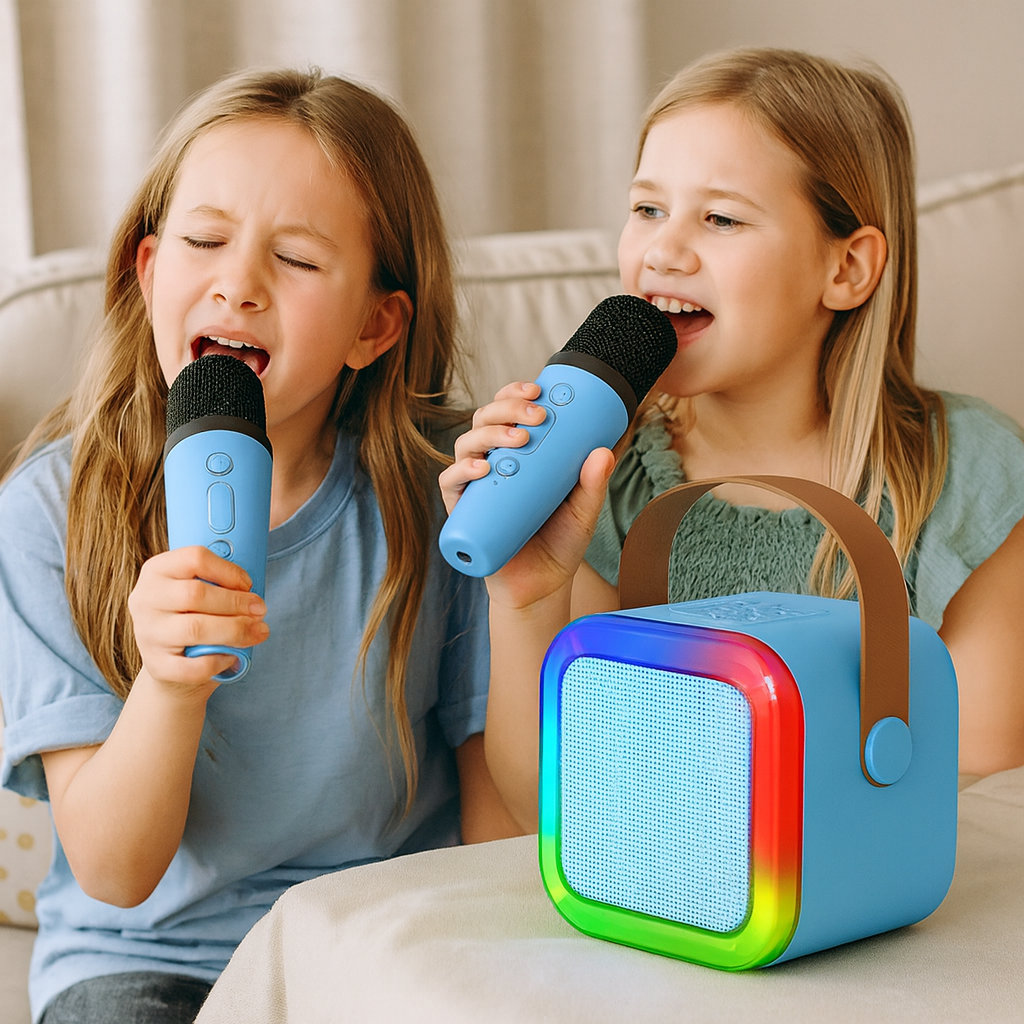 Mini Karaoke Machine | Bluetooth Speaker with Wireless Microphones | Fun Portable Entertainment for Kids