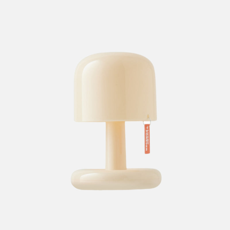 Mini Mushroom Cordless Table Lamp – Dimmable LED Bedside Lamp with Touch Switch in Ivory