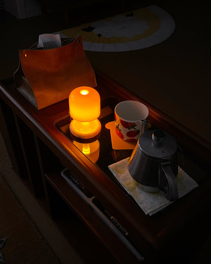 LED Nightstand Light 4 in Tall Acrylic Minimalist Desk Lamp Warm Glow USB Charging Port Bedside Reading Light Space-Saving Modern Decor