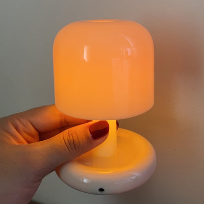 LED Nightstand Light 4 in Tall Acrylic Minimalist Desk Lamp Warm Glow USB Charging Port Bedside Reading Light Space-Saving Modern Decor