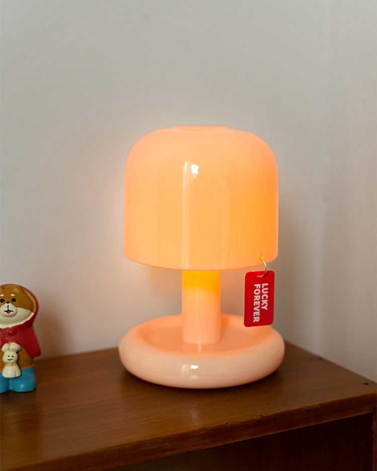 LED Nightstand Light 4 in Tall Acrylic Minimalist Desk Lamp Warm Glow USB Charging Port Bedside Reading Light Space-Saving Modern Decor