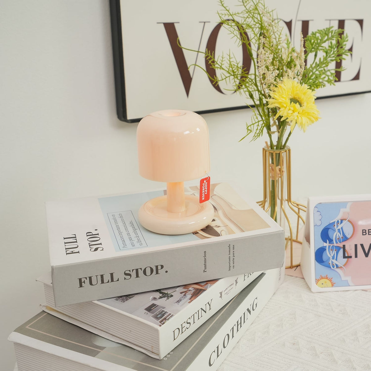 LED Nightstand Light 4 in Tall Acrylic Minimalist Desk Lamp Warm Glow USB Charging Port Bedside Reading Light Space-Saving Modern Decor