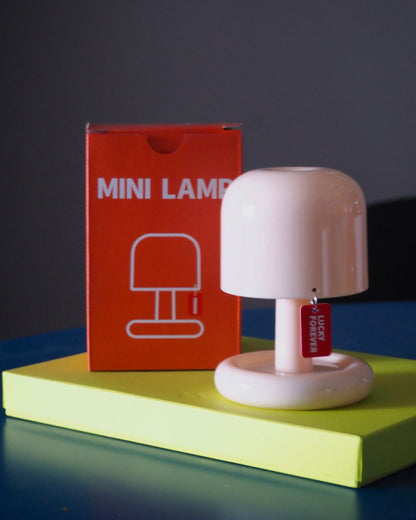 LED Nightstand Light 4 in Tall Acrylic Minimalist Desk Lamp Warm Glow USB Charging Port Bedside Reading Light Space-Saving Modern Decor
