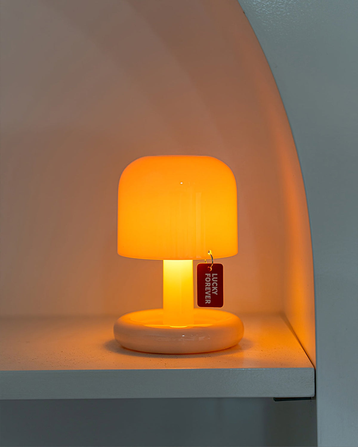 LED Nightstand Light 4 in Tall Acrylic Minimalist Desk Lamp Warm Glow USB Charging Port Bedside Reading Light Space-Saving Modern Decor