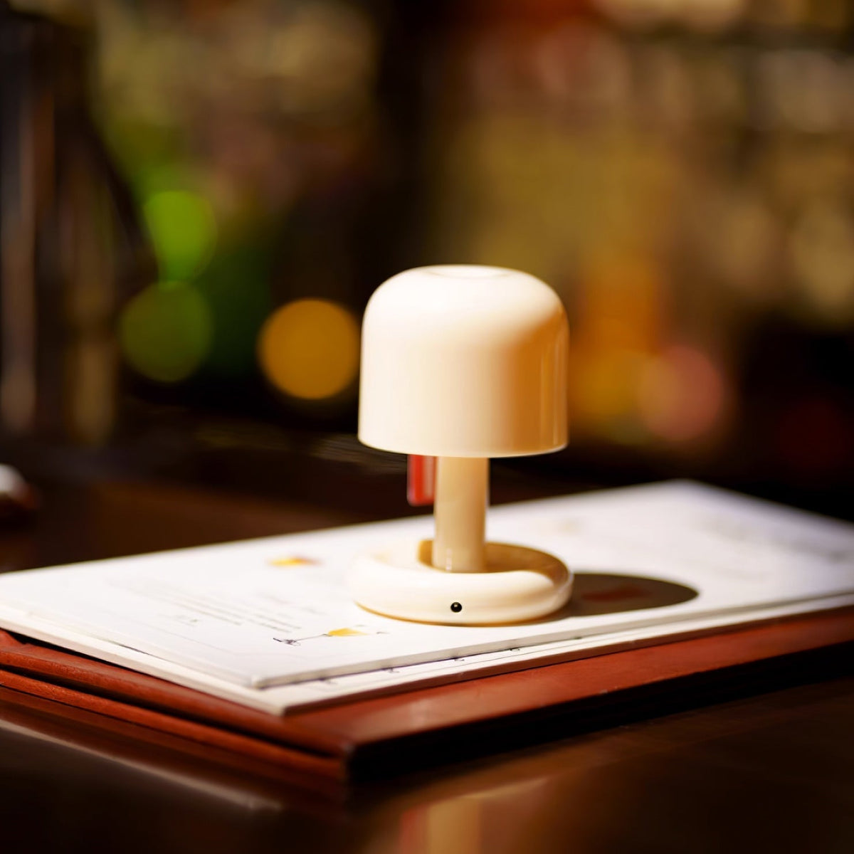 LED Nightstand Light 4 in Tall Acrylic Minimalist Desk Lamp Warm Glow USB Charging Port Bedside Reading Light Space-Saving Modern Decor