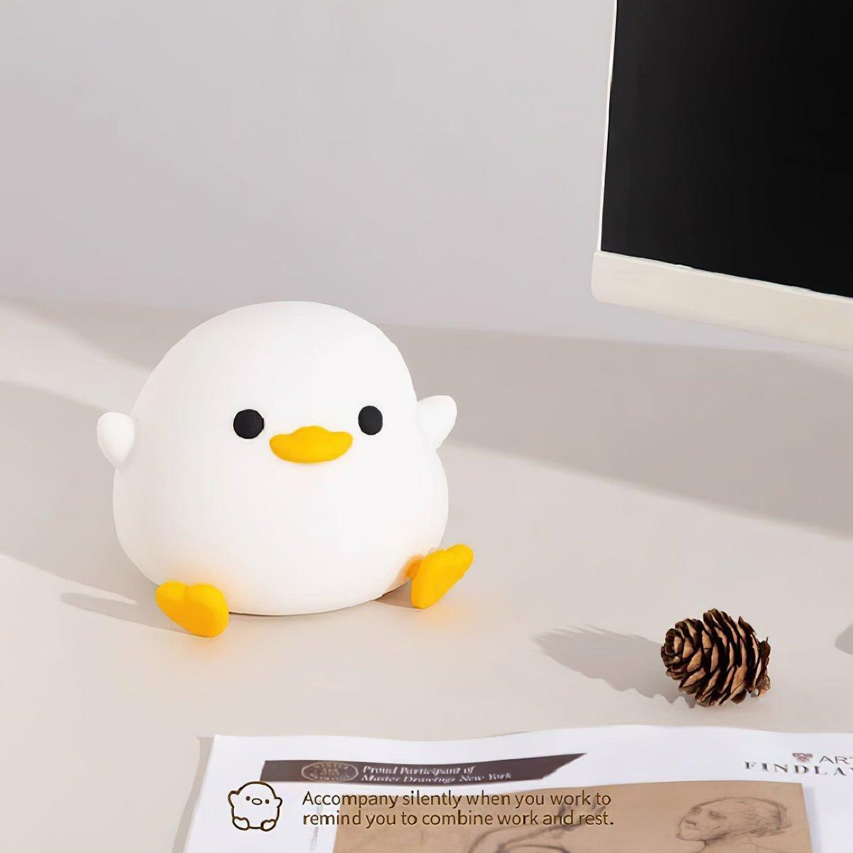 LED Nightstand Light 4 in Tall Acrylic Minimalist Desk Lamp Warm Glow USB Charging Port Bedside Reading Light Space-Saving Modern Decor