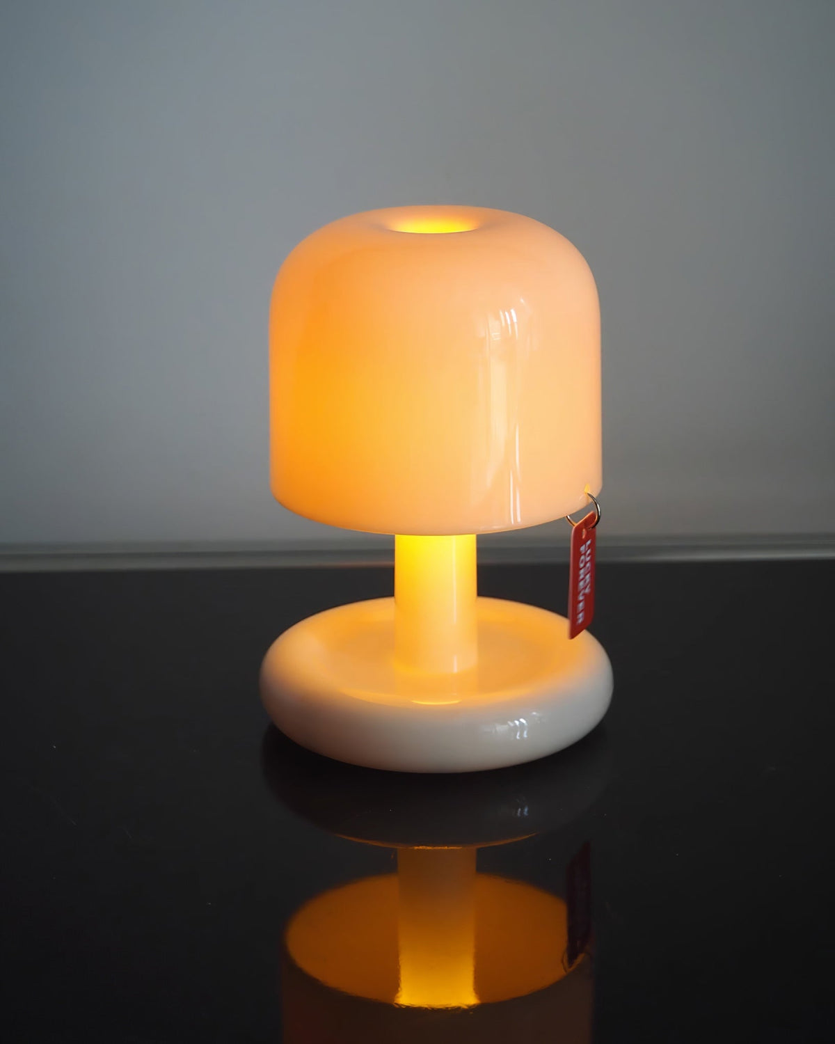 LED Nightstand Light 4 in Tall Acrylic Minimalist Desk Lamp Warm Glow USB Charging Port Bedside Reading Light Space-Saving Modern Decor