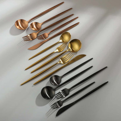 Stainless Steel Flatware Set – Matte Finish 5-Piece Place Settings for Everyday & Formal Dining
