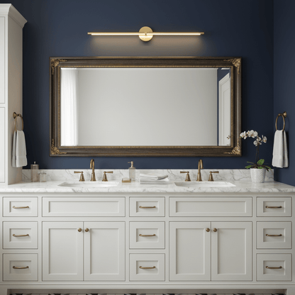 LED Bathroom Vanity Light Bar 27 Inch Modern Wall Sconce Fixture for Mirror Makeup Lighting Chrome Gold Black Hardwired Indoor 12W Warm Whit