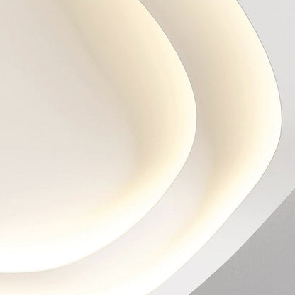 Low-Profile LED Ceiling Light 16-24 in Adjustable Dimmable White Iron Modern Overhead Fixture for Bedrooms Kitchens Home Office Hallways Ent