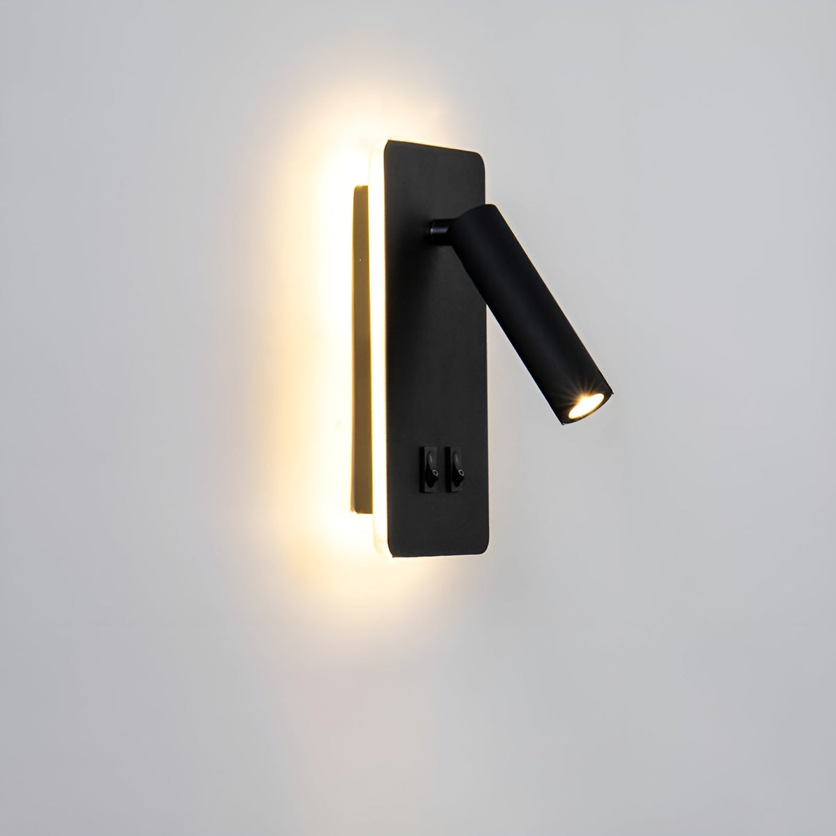 Minimalist Cylindrical Wall Lamp with Dual Switch and 330° Rotatable LED Light – Iron Design