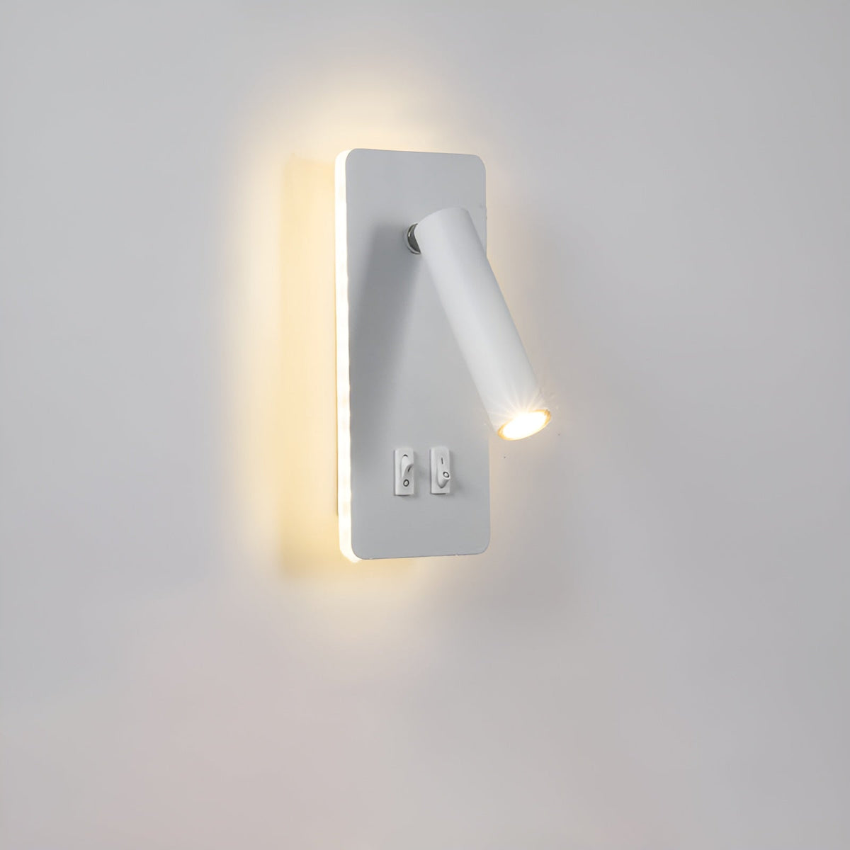 Minimalist Cylindrical Wall Lamp with Dual Switch and 330° Rotatable LED Light – Iron Design