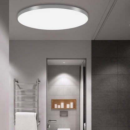 Round Flush Ceiling Light – Low Profile LED Fixture with Even Spread – Black White Gold Silver Finish – 9 to 18 Inch Sizes for Bedroom