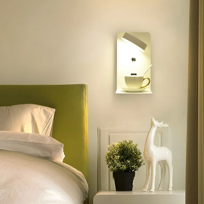 Minimalist LED Wall Lamp with USB Charging Port for Modern Interiors
