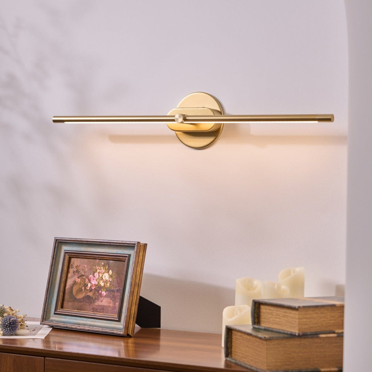 Cordless LED Vanity Light Bar with Touch Dimmer & USB Charging for Bathroom Mirror Makeup Application