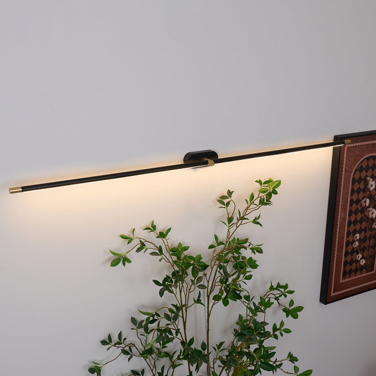 Rechargeable LED Wall Sconce Light with Touch Dimmer Switch for Bedroom Bathroom Mirror Vanity Hallway No Wiring Cordless Modern Linear