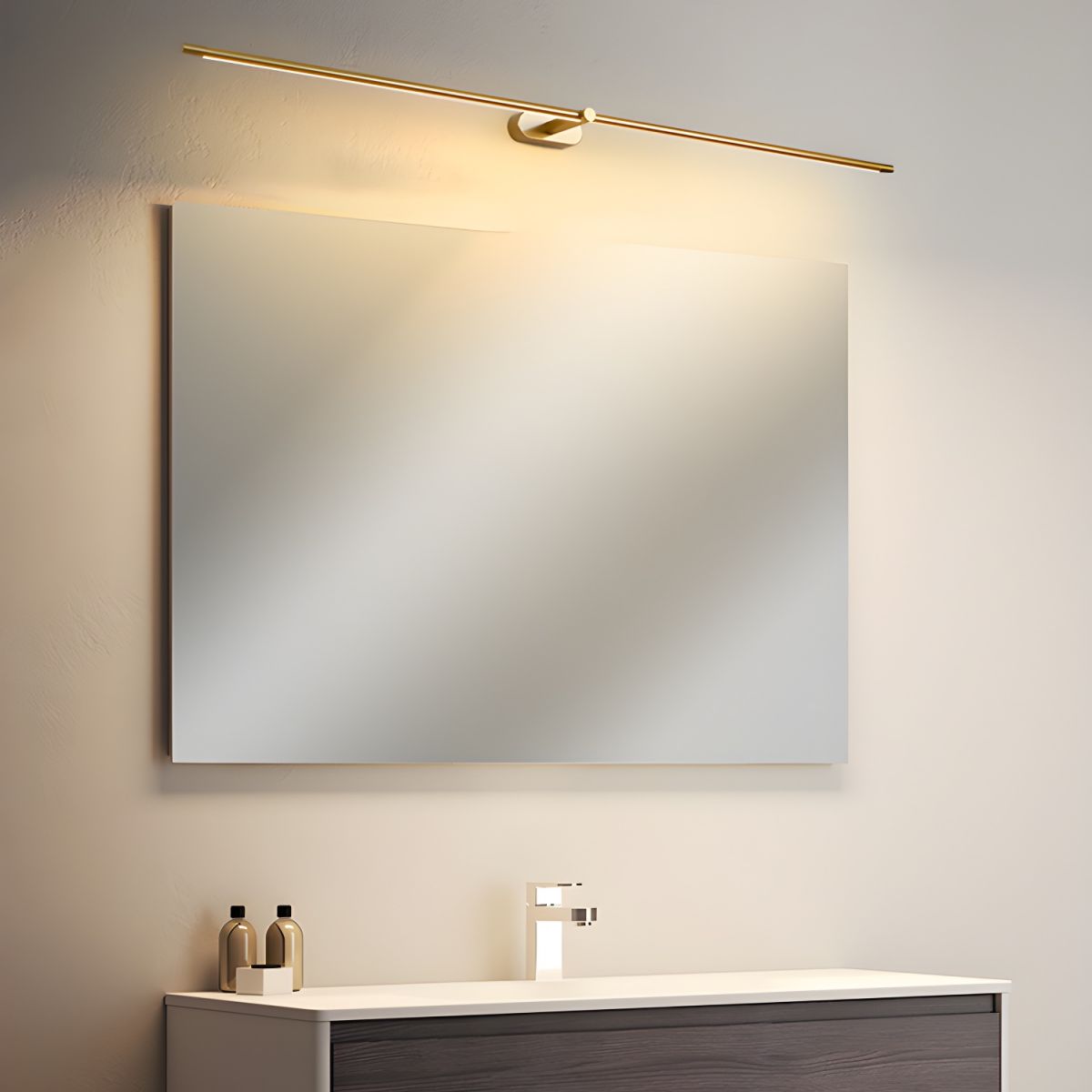 Rechargeable LED Wall Sconce Light with Touch Dimmer Switch for Bedroom Bathroom Mirror Vanity Hallway No Wiring Cordless Modern Linear
