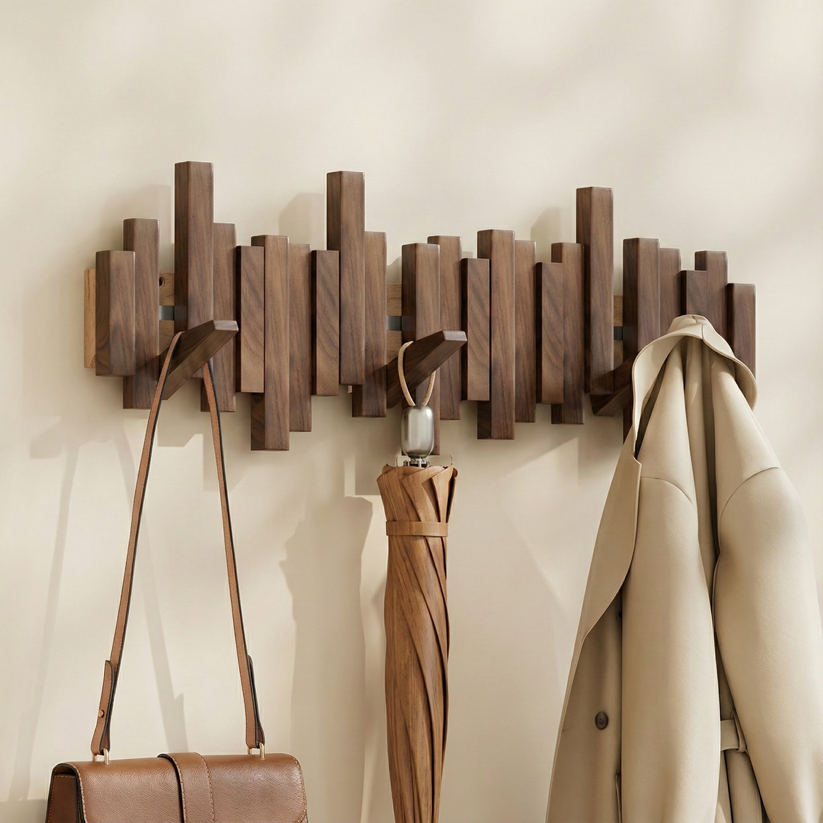 Minimalist Piano Coat Rack Wall Mounted - Durable Hooks for Stylish Coat Storage