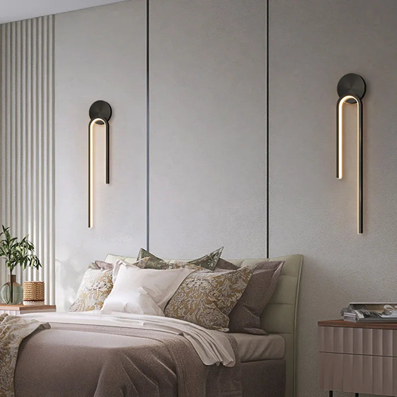 Minimalist Scandinavian LED Wall Lamp – Slim Design for Bedroom and Bathroom