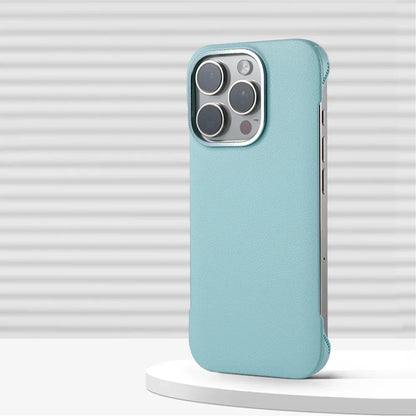 Slim Leather iPhone Case with MagSafe Compatibility – Stitched Edges, Raised Lens Guard, Non-Slip Grip for iPhone 13, 14, 15, 16 Pro Max