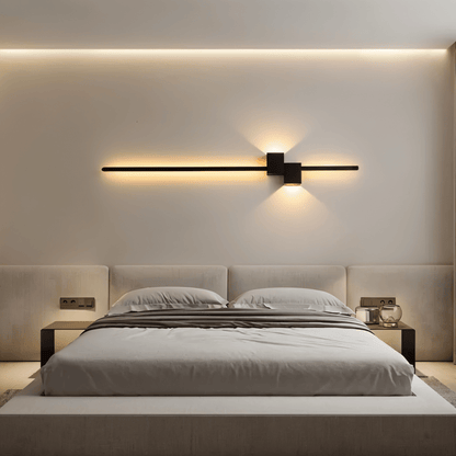 Linear Metal Sconce 24 in Modern Indirect Up-Down Fixture Warm White Integrated LED for Bedroom Living Room Hallway Ambient Wall Mount