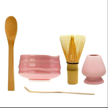Miyako Matcha Set - Ceramic Japanese Tea Set, Elegant Pink