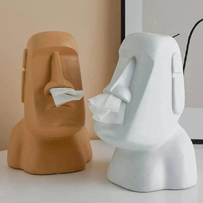 Moai Design Tissue Box – Stylish Resin Tissue Holder for Home Decor