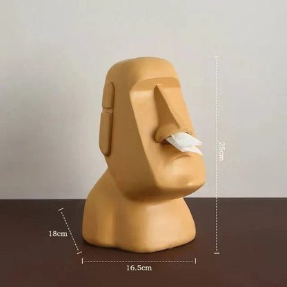Moai Design Tissue Box – Stylish Resin Tissue Holder for Home Decor